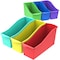 Storex Book Storage Bin, Plastic, Assorted - Red, Green, Blue, Yellow, Purple, 12.6 in H, 5.3 in W, 5 PK STX70105U06C - alternate 7